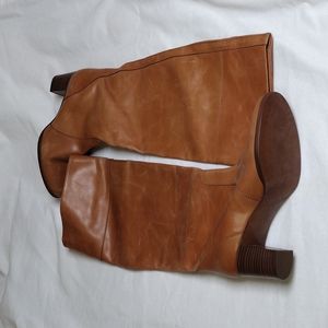 J crew over the knee brown boots with heel| size 10